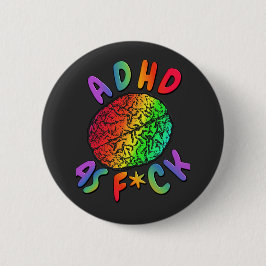 ADHD as F*ck Rainbow Brain 缶バッジ
