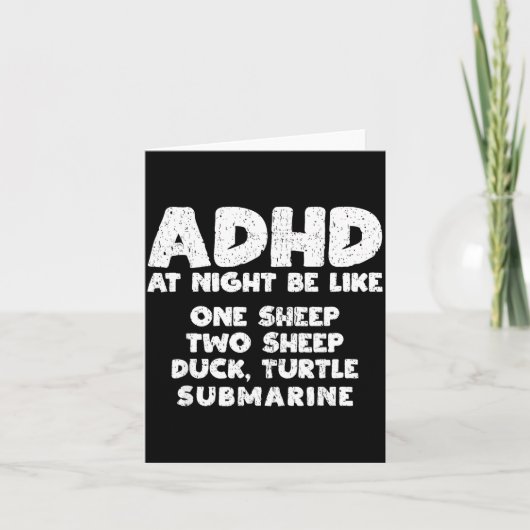 Adhd At Night Be Like Funny Adhd Quote  カード (正面)