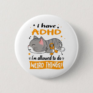 ADHD Awareness Month Ribbon Gifts 缶バッジ