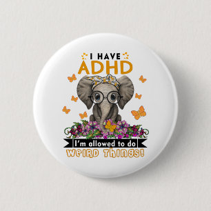 ADHD Awareness Month Ribbon Gifts 缶バッジ