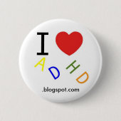 ADHD、.blogspot.com 缶バッジ (正面)