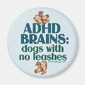 ADHD BRAINS （青） マグネット (正面)