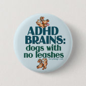 ADHD BRAINS （青） 缶バッジ (正面)