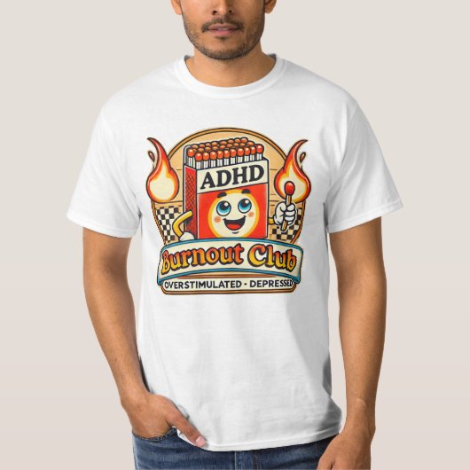 adhd burnout club tシャツ (正面)