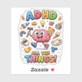 ADHD Creative Humor Custom-Cut Vinyl Sticker シール (シート)