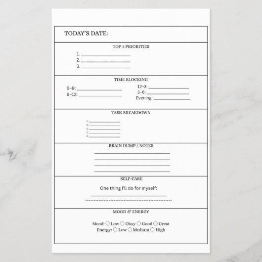 ADHD Daily Planner Page チラシ (正面)