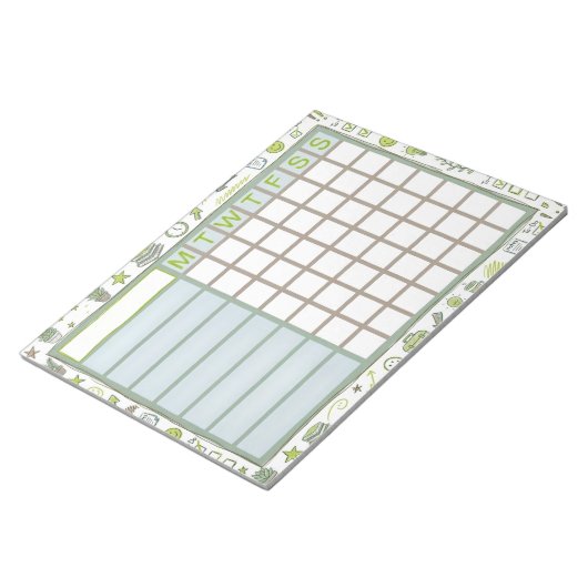 ADHD Dopamine Weekly Habit Tracker Planner ノートパッド (アングル)
