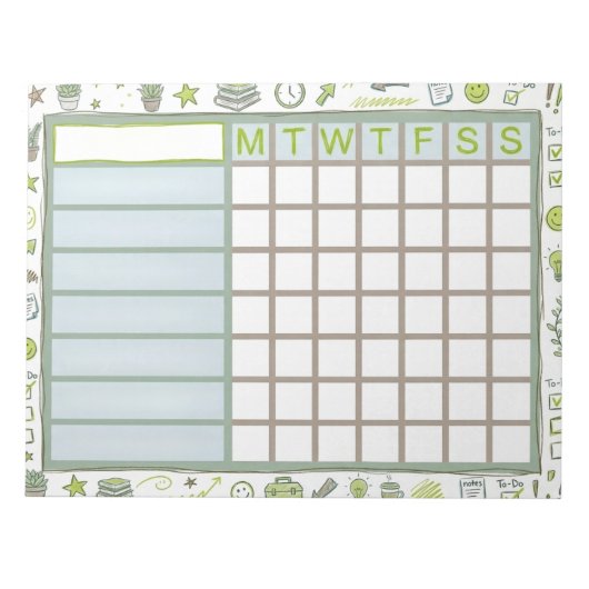 ADHD Dopamine Weekly Habit Tracker Planner ノートパッド (正面)