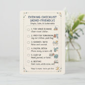 ADHD Evening Routine Checklist Simple Calming Card シーズンカード (スタンド正面)