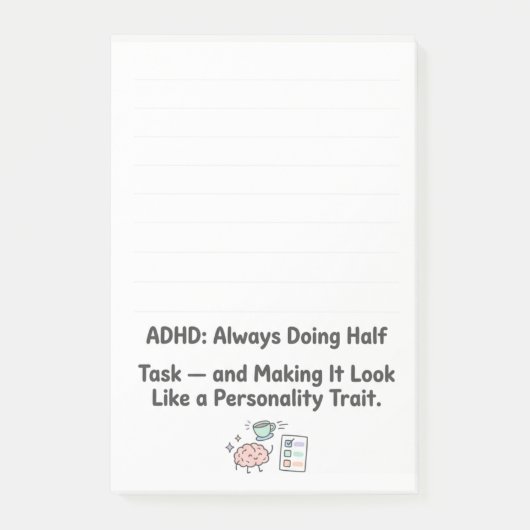 ADHD Funny Acronym Focus & Task Management  ポストイット (正面)