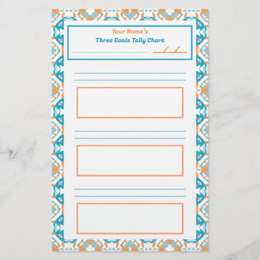 ADHD Girl'sゴールクッショントラッカー集計グラフ冷蔵庫 便箋 (正面)