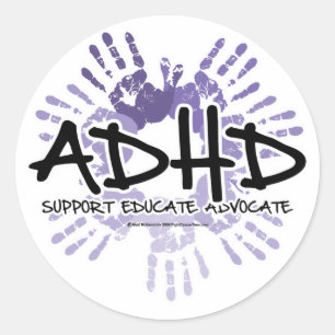 ADHD Handprint ラウンドシール