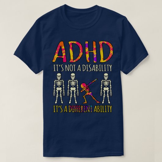 ADHD It's Not A Disability Awareness Orange Ribbon Tシャツ (デザイン正面)