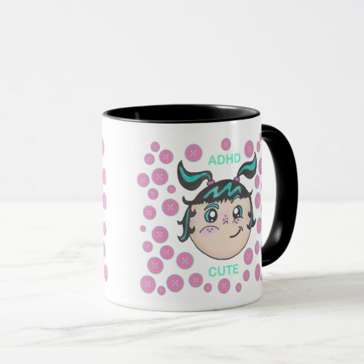 ADHD mug with "ADHD Cute" design マグカップ (正面右)