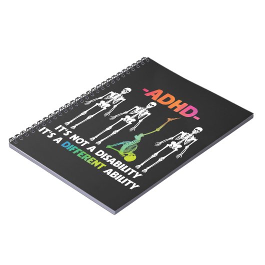 ADHD Not Disability 違う Skeleton ノートブック (左側)