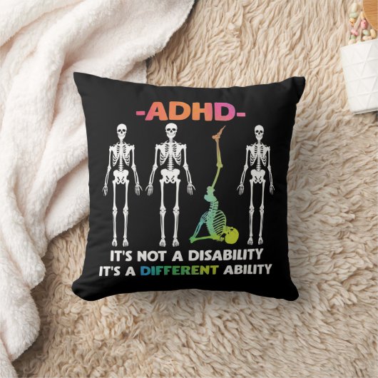 ADHD Not Disability Ability 違う Skeleton(ADHD Not D クッション (ブランケット)