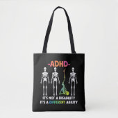 ADHD Not Disability Ability 違う Skeleton(ADHD Not D トートバッグ (正面)