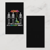 ADHD Not Disability Ability 違う Skeleton(ADHD Not D 名刺 (正面/裏面)