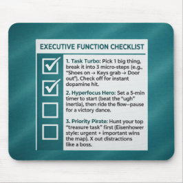 ADHD Productivity Executive Function Checklist マウスパッド