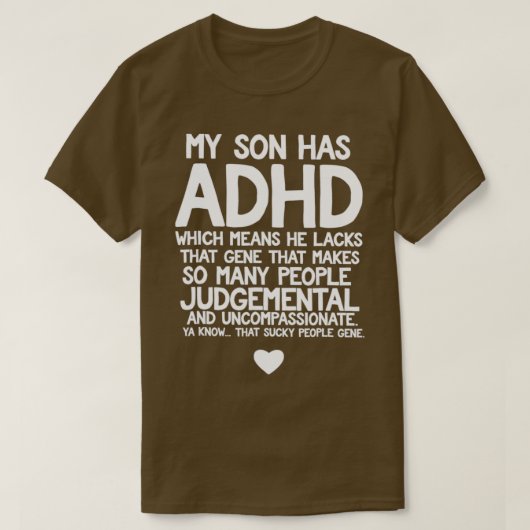 Adhd Son Parentx27sママ用パパ認識度月 Tシャツ (デザイン正面)