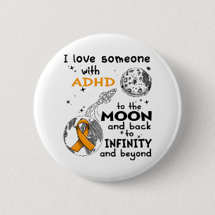 ADHDI love Someone with ADHD Awareness 缶バッジ