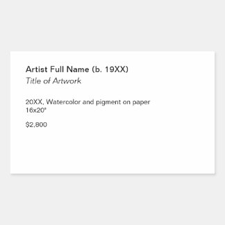 Adhesive Artwork Exhibition Label Template 長方形シール