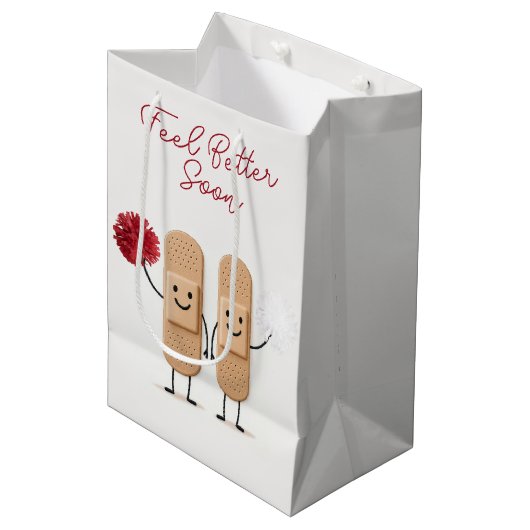 Adhesive Bandage Cheerleaders On White ミディアムペーパーバッグ (正面アングル)