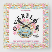 Adiela Akooが設計したOVERFLOWフローラウォールクロック スクエア壁時計 (正面)