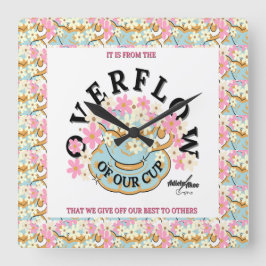 Adiela Akooが設計したOVERFLOWフローラウォールクロック スクエア壁時計