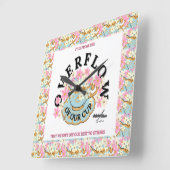 Adiela Akooが設計したOVERFLOWフローラウォールクロック スクエア壁時計 (傾斜)