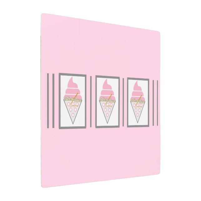 Adiela Akooによる抗し難いアイスクリームのミートアーツ メタルプリント (アングル)