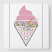 Adiela Akooによる抗し難いアイスクリームの壁時計 スクエア壁時計 (正面)