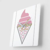 Adiela Akooによる抗し難いアイスクリームの壁時計 スクエア壁時計 (傾斜)