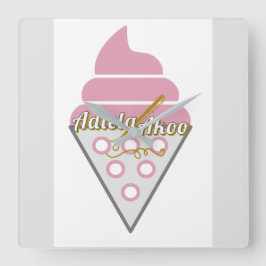 Adiela Akooによる抗し難いアイスクリームの壁時計 スクエア壁時計