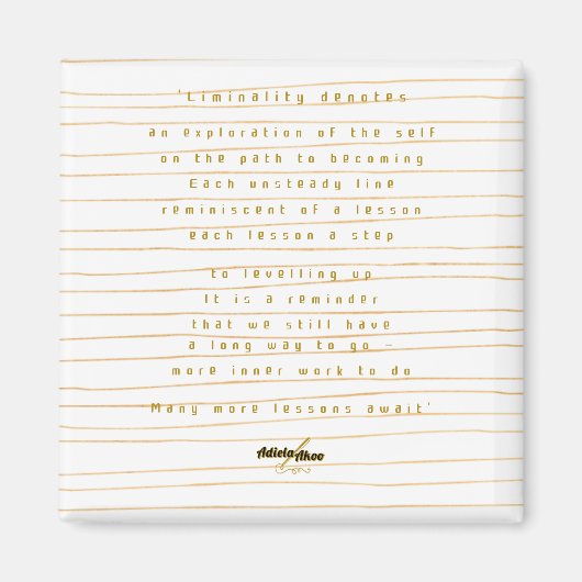 Adiela Akoo詩人によるリミナリティマグネット マグネット (正面)