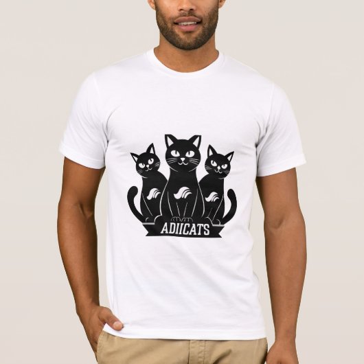 Adiicats Black Cat Tシャツ(2024年) | 3黒猫 Tシャツ (正面)