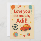 Adilの3番目の誕生日パーティの招待状 – 編集可能なNa 招待状 (裏面)