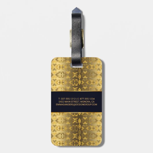 Adinkraの記号を用いる民族のアフリカパターン ラゲッジタグ (裏面縦)
