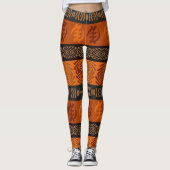 Adinkraの記号を用いる民族のアフリカパターン レギンス (正面)