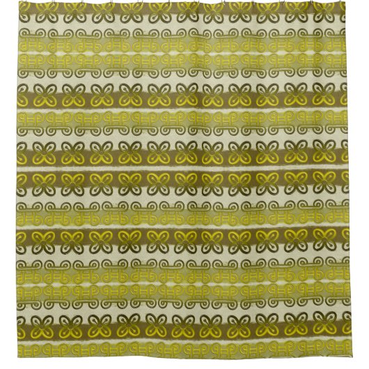 Adinkraのsimbolsが付いている民族のアフリカの種族パターン シャワーカーテン (正面)