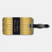 Adinkraのsimbolsが付いている民族のアフリカの金パターン ラゲッジタグ (裏面横)