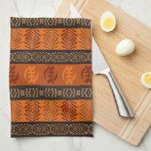 Adinkraのsimbolsが付いている民族のアフリカパターン キッチンタオル (四つ折り)