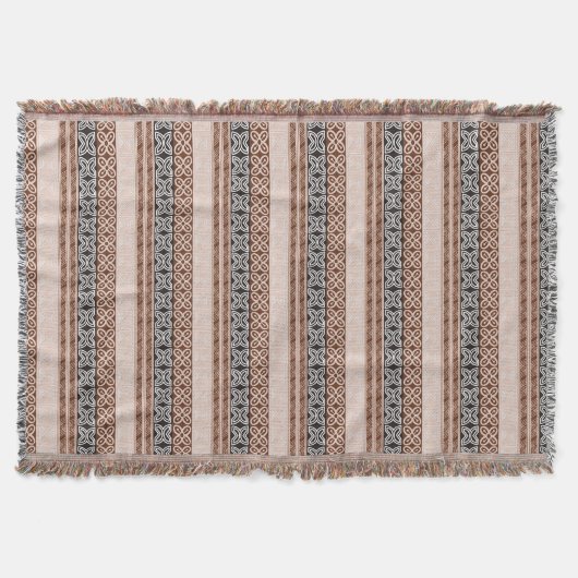 Adinkraのsimbolsが付いている民族のアフリカパターン スローブランケット (正面)