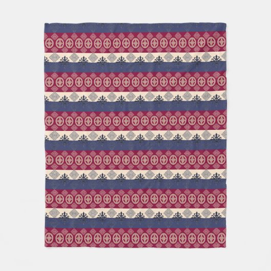 Adinkraのsimbolsが付いている民族のアフリカパターン フリースブランケット (正面)