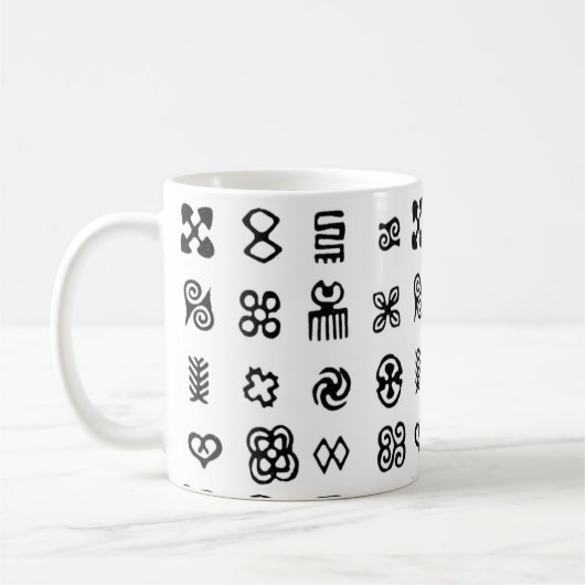 Adinkraアフリカのシンボル コーヒーマグカップ (左)