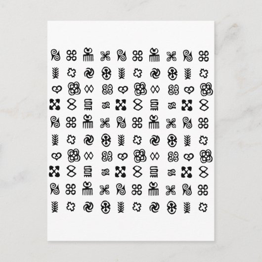 Adinkraアフリカのシンボル ポストカード (正面)