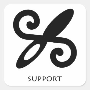 Adinkraシンボルステッカーのサポート スクエアシール