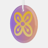 Adinkraシンボル（存在度） ガラスオーナメント (正面左)