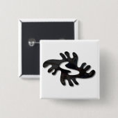 Adinkra – 平和に輝く黒 缶バッジ (正面&裏面)