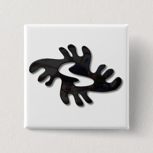 Adinkra – 平和に輝く黒 缶バッジ (正面)